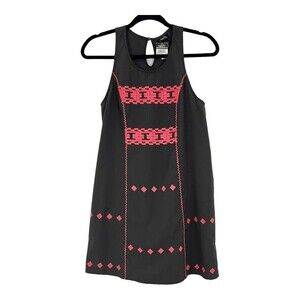 Rue 21 Womens Size Small Gray Pink Embroidered Tank Dress